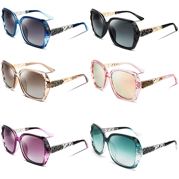 Women sunglasses square glasses polarized shiny - Picture 1 of 14